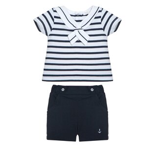 PATACHOU SET (POLO+SHORTS) NB CRUISE-NAVY STRIPES S24-33