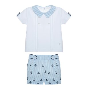 PATACHOU SET (POLO+SHORTS) NB CRUISE-EMROIDERED STRIPES S24-33