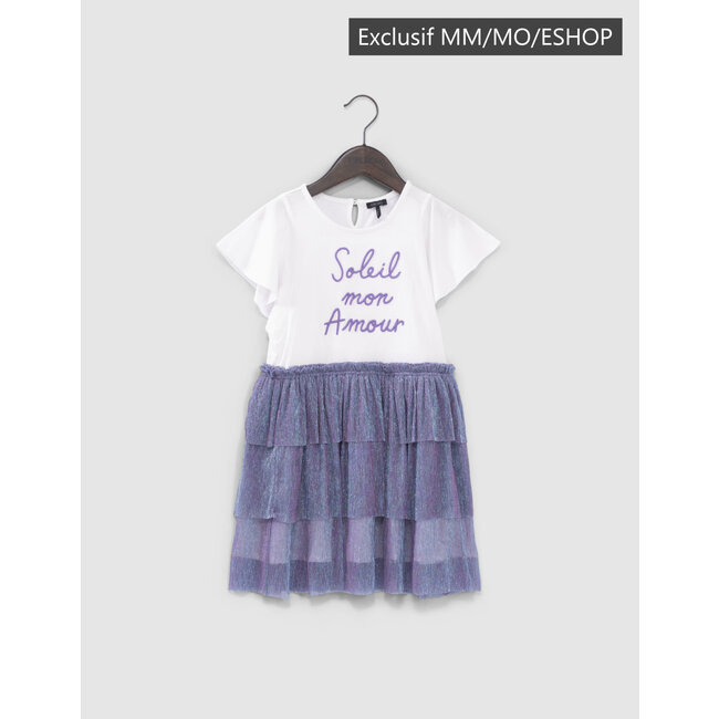 IKKS GIRLS' BLANC ROBE MC BI-MAT