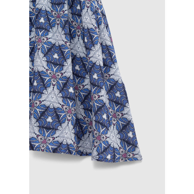 IKKS GIRLS' WHITE DRESS WITH GRAPHIC WAX PRINT