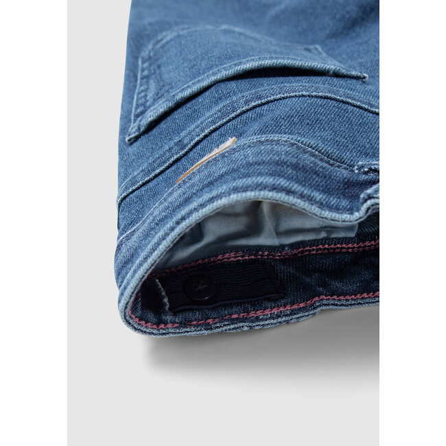 IKKS GIRLS' BLUE WATERLESS MOM JEANS, ATEBA BRACELET EMBROIDERY