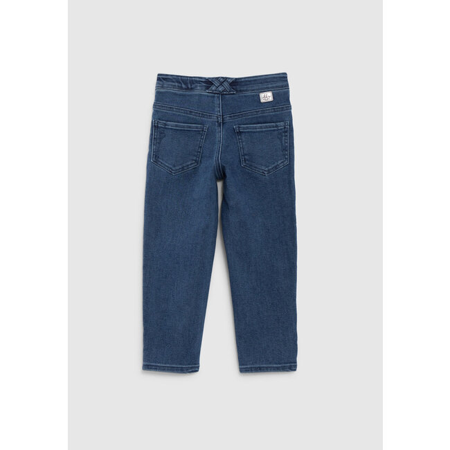 IKKS GIRLS' BLUE WATERLESS MOM JEANS, ATEBA BRACELET EMBROIDERY