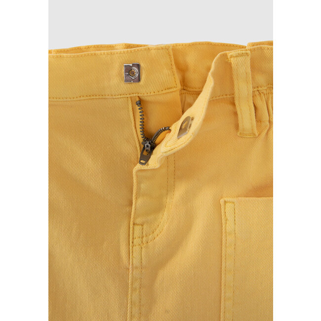 IKKS GIRLS' YELLOW DENIM SKIRT WITH ROCK JUNGLE PRINT SCARF