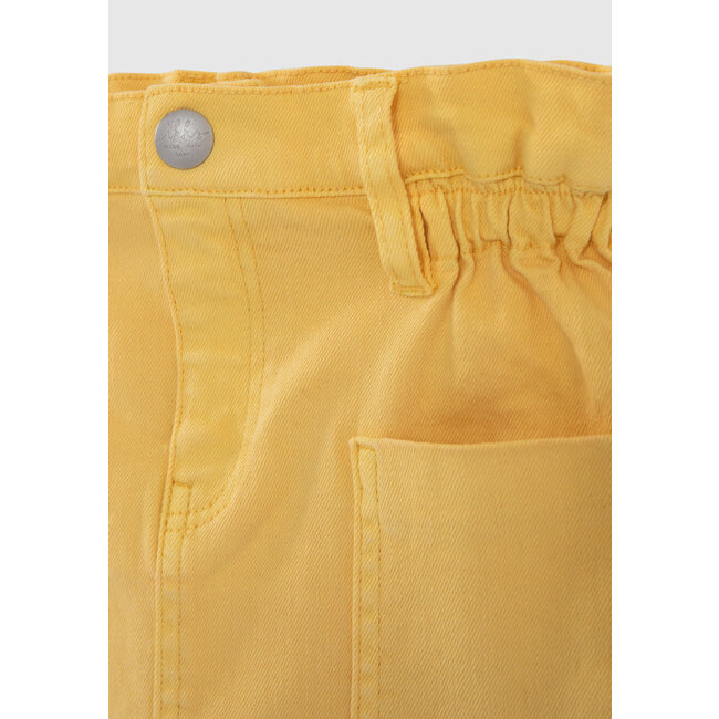 IKKS GIRLS' YELLOW DENIM SKIRT WITH ROCK JUNGLE PRINT SCARF