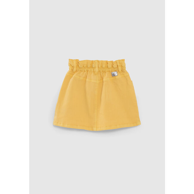 IKKS GIRLS' YELLOW DENIM SKIRT WITH ROCK JUNGLE PRINT SCARF