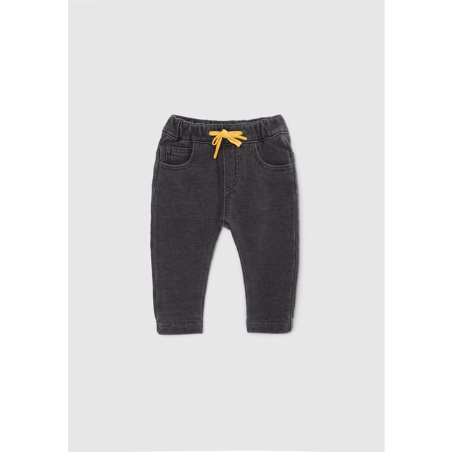 IKKS BABY BOYS’ GREY KNIT TROUSERS WITH YELLOW TIES