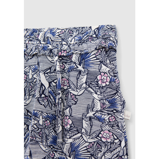 IKKS BABY GIRLS' ECRU WAX HUMMINGBIRD PRINT HAREM PANTS