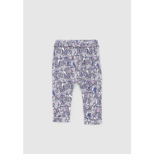IKKS BABY GIRLS' ECRU WAX HUMMINGBIRD PRINT HAREM PANTS