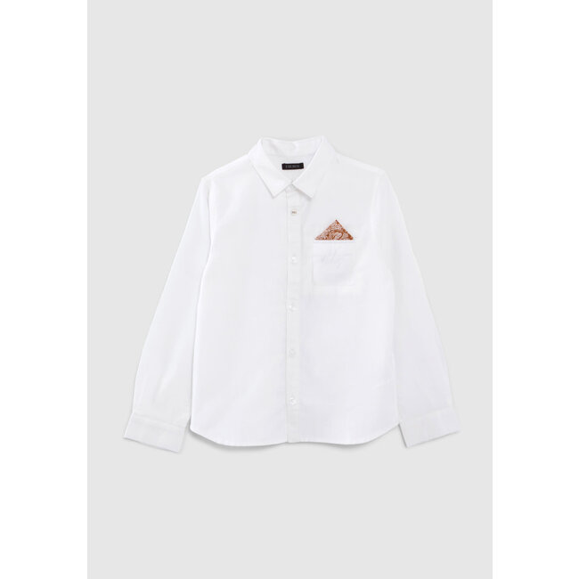 IKKS BOYS’ WHITE OCCASIONWEAR SHIRT WITH POCKET