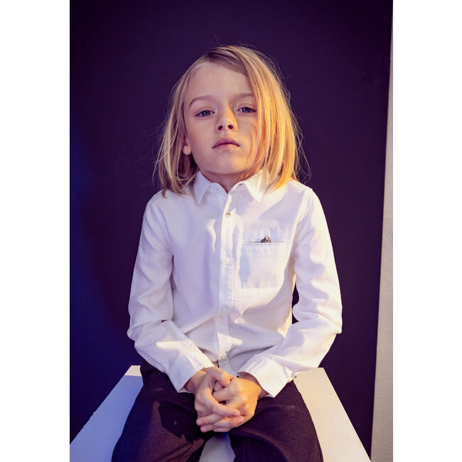 IKKS BOYS’ WHITE OCCASIONWEAR SHIRT WITH POCKET