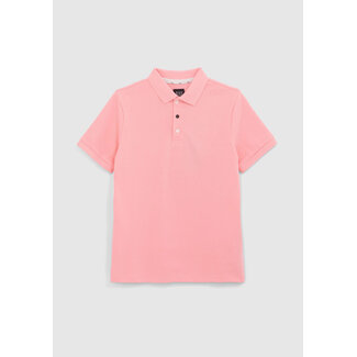 IKKS BOYS’ PEACH ORGANIC COTTON POLO SHIRT WITH RIBBING