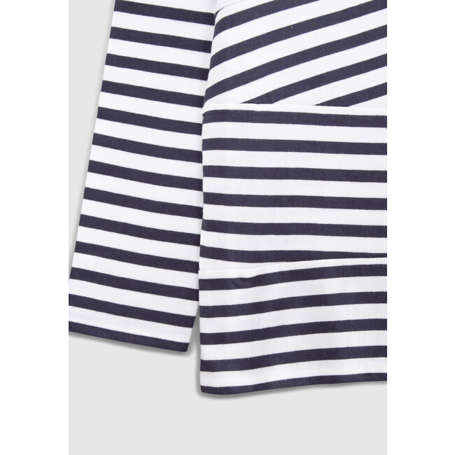 IKKS BOYS’ NAVY ORGANIC COTTON T-SHIRT, CUT-OUTS AND EMBROIDERY