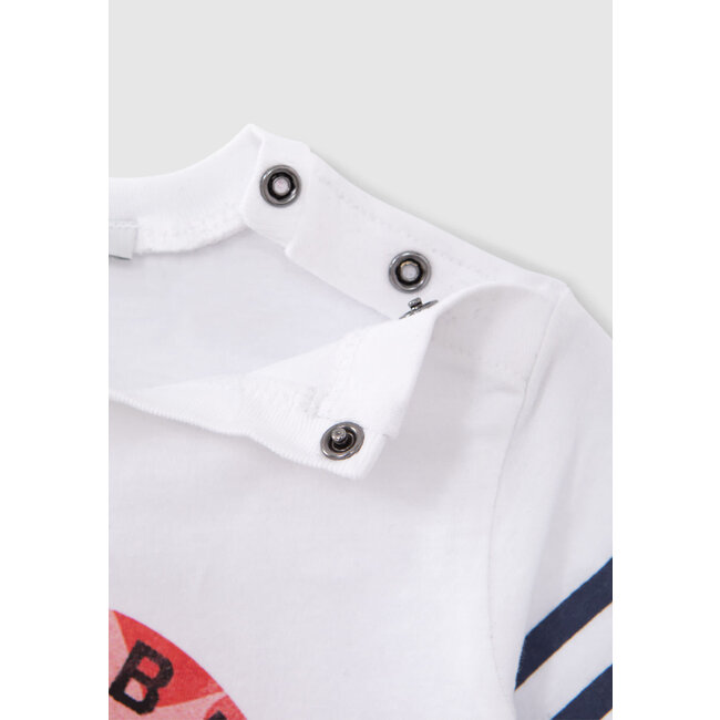 IKKS BABY BOYS' OFF-WHITE T-SHIRT WITH LEOPARD IMAGE