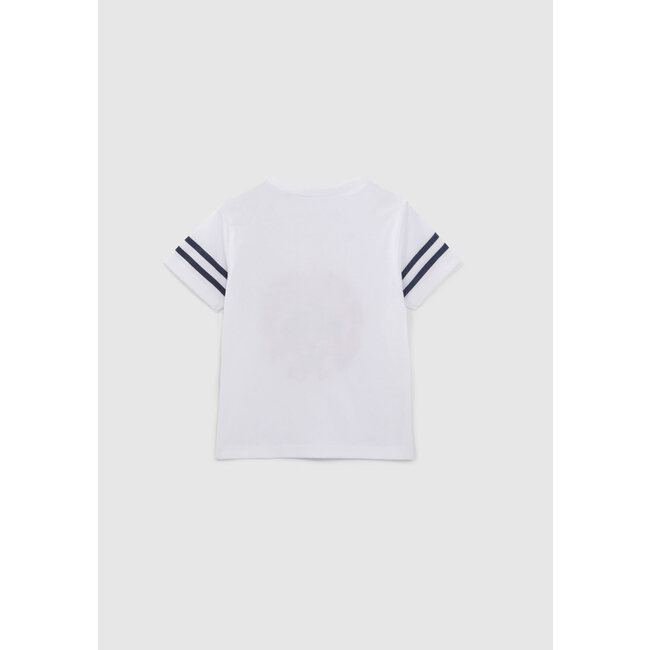 IKKS BABY BOYS' OFF-WHITE T-SHIRT WITH LEOPARD IMAGE