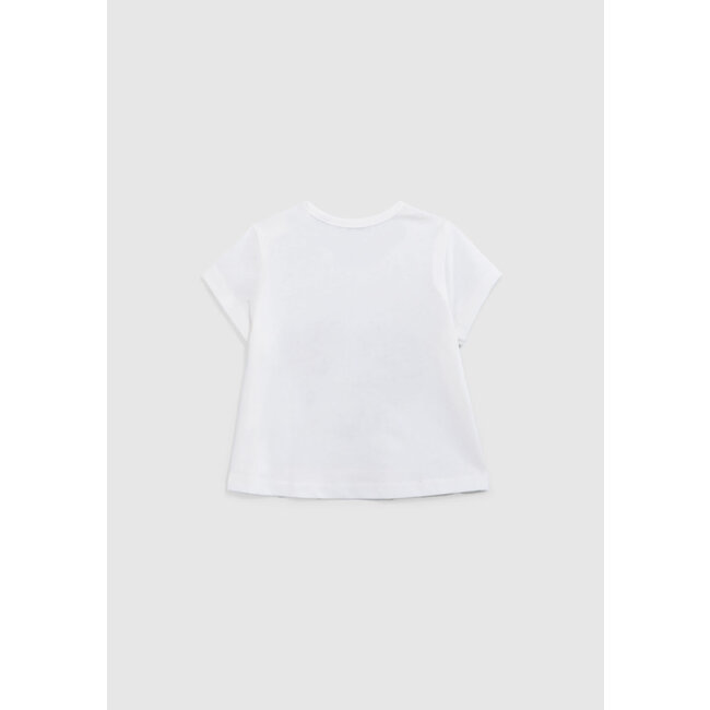 IKKS BABY GIRLS' ECRU T-SHIRT, HEART-SHAPED HUMMINGBIRD IMAGE