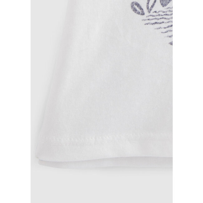 IKKS BABY GIRLS' ECRU T-SHIRT, HEART-SHAPED HUMMINGBIRD IMAGE