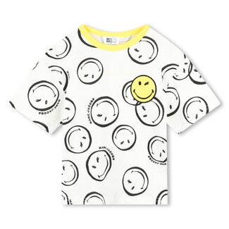 THE MARC JACOBS BOYS IVORY SMILEY FACE SS TEE