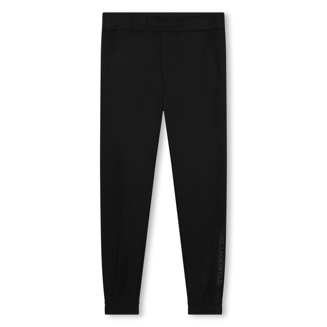 KARL LAGERFELD BOYS BLACK TENCEL PANTS W/ ELASTICATED CUFFS