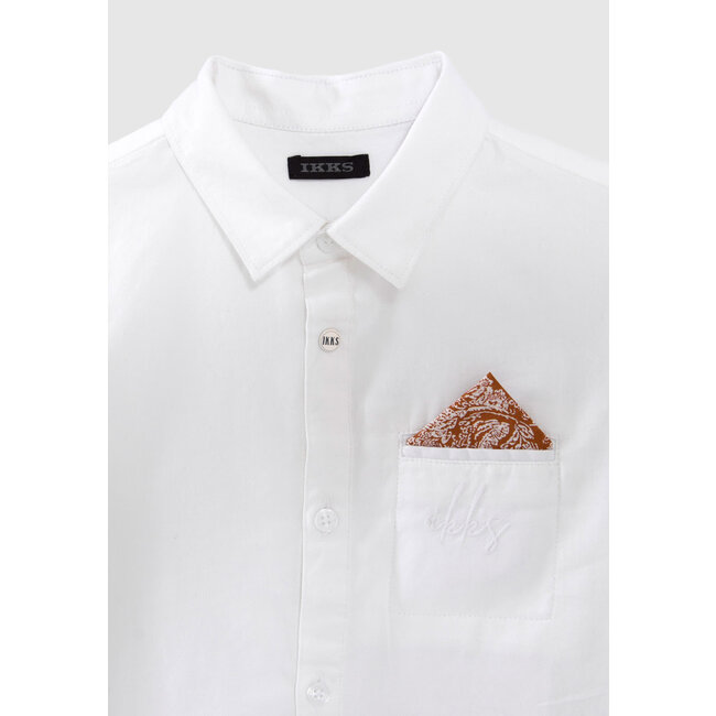 IKKS BOYS’ WHITE OCCASIONWEAR SHIRT WITH POCKET