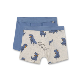 SANETTA Boys' Hip Shorts (Twin Pack) Gray Melange & Blue