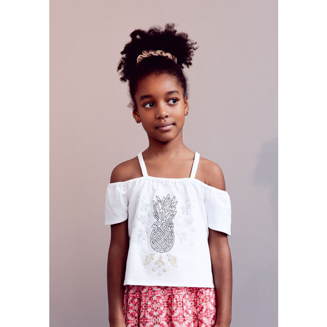 IKKS Girls' OFF-WHITE PINEAPPLE T-SHIRT