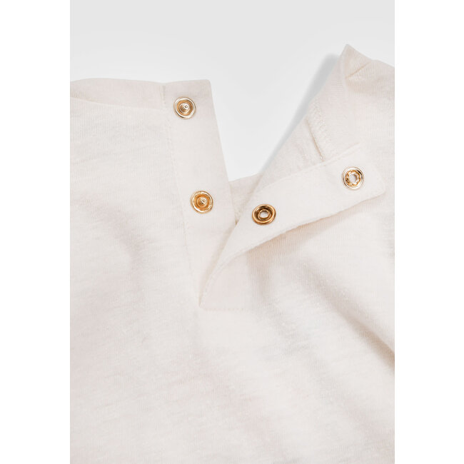 IKKS BABY GIRLS’ ECRU T-SHIRT WITH BANANAS AND PALM TREE IMAGE