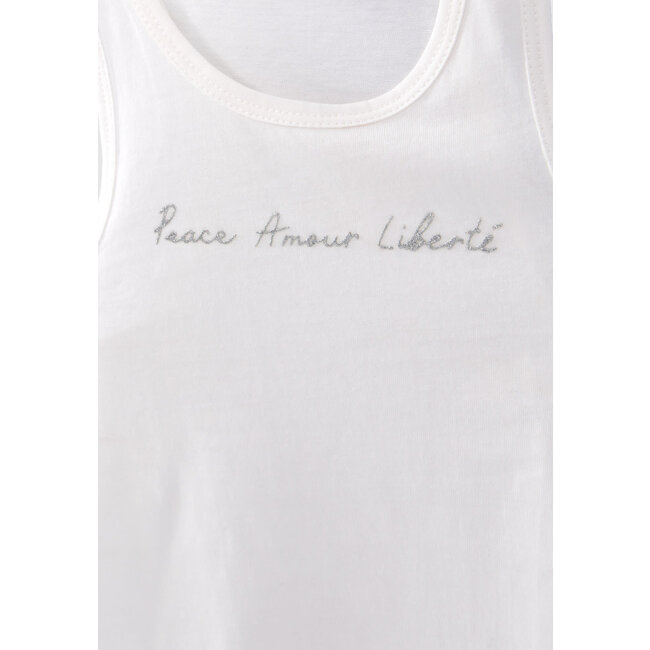 IKKS GIRLS’ 2-IN-1 NEON-PINK T-SHIRT AND WHITE VEST TOP