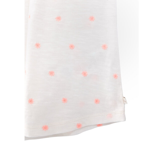 IKKS GIRLS’ WHITE T-SHIRT, NEON JACQUARD ELASTICATED NECK