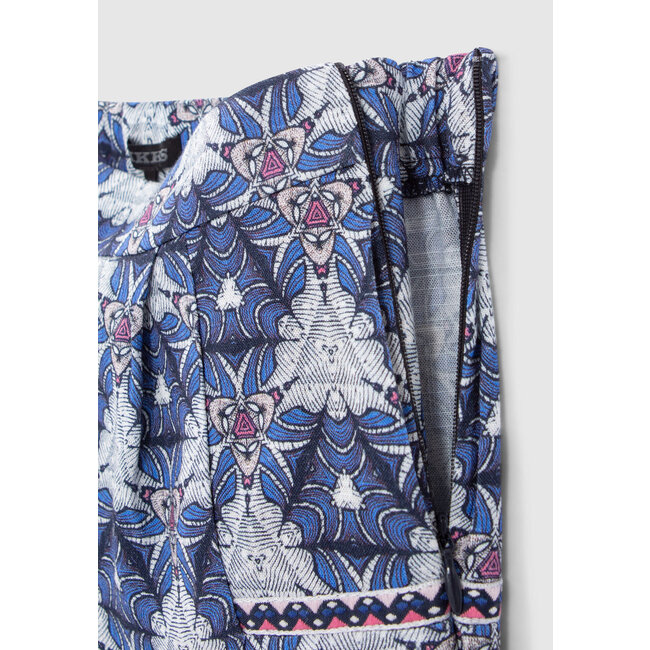 IKKS GIRLS' WHITE TROUSERS WITH GRAPHIC WAX PRINT