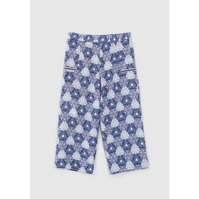 IKKS GIRLS' WHITE TROUSERS WITH GRAPHIC WAX PRINT