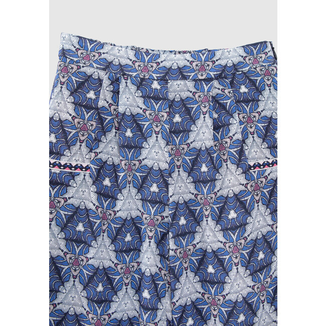 IKKS GIRLS' WHITE TROUSERS WITH GRAPHIC WAX PRINT