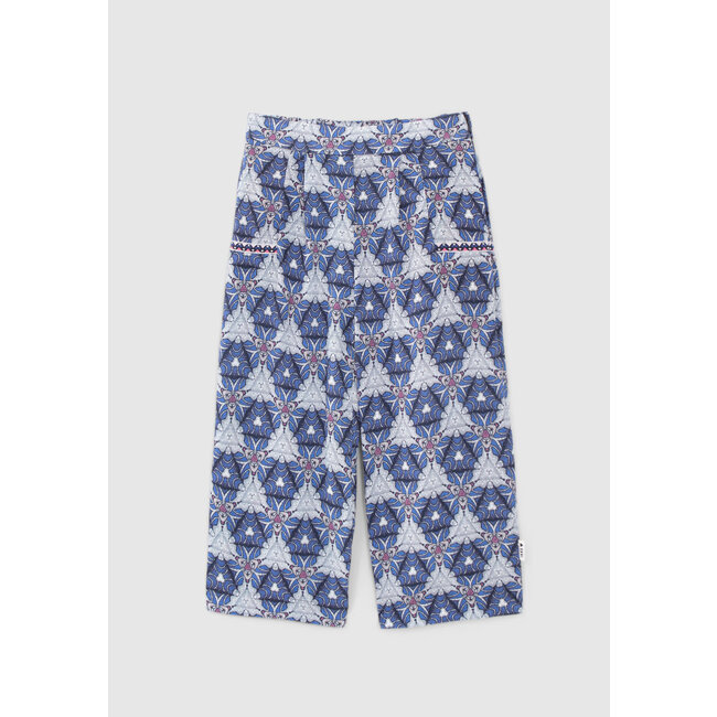 IKKS GIRLS' WHITE TROUSERS WITH GRAPHIC WAX PRINT