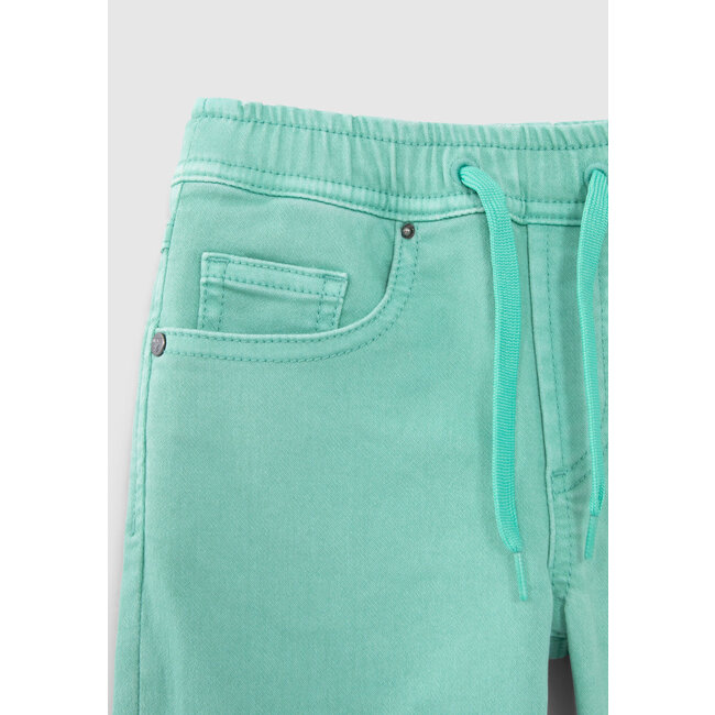 IKKS BOYS' GREEN BERMUDA SHORTS WITH ELASTICATED WAIST