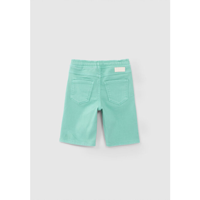 IKKS BOYS' GREEN BERMUDA SHORTS WITH ELASTICATED WAIST