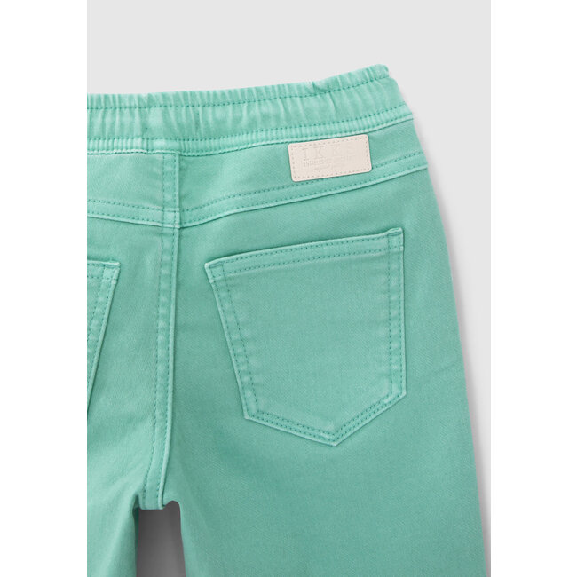 IKKS BOYS' GREEN BERMUDA SHORTS WITH ELASTICATED WAIST