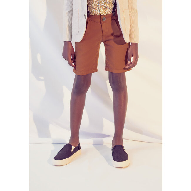 IKKS BOYS’ CAMEL BERMUDA SHORTS WITH DETACHABLE STRAPS