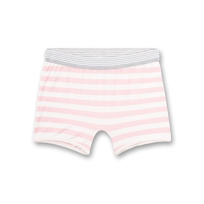SANETTA Girls shorts (double pack) Gray melange dots all-over and pink stripes