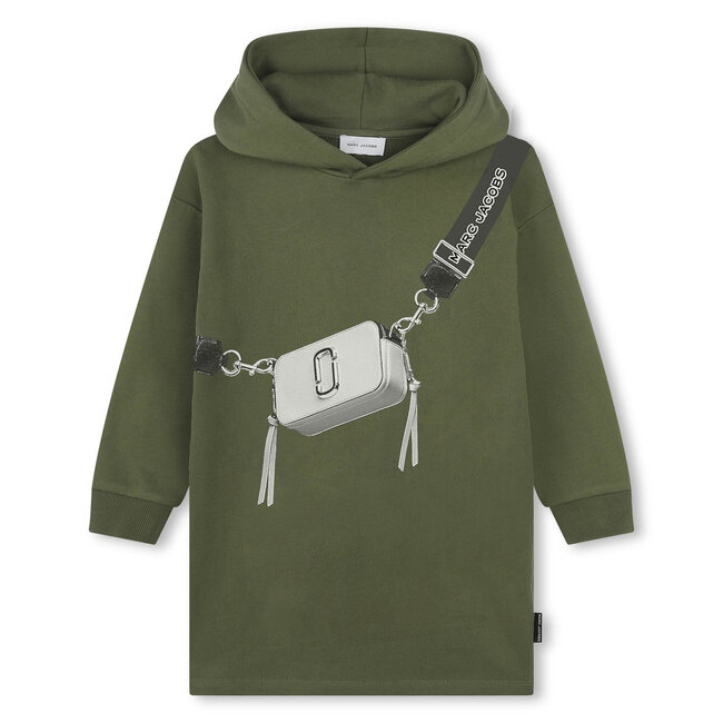 THE MARC JACOBS GIRL GREEN HOODIE SNAPSHOT DRESS
