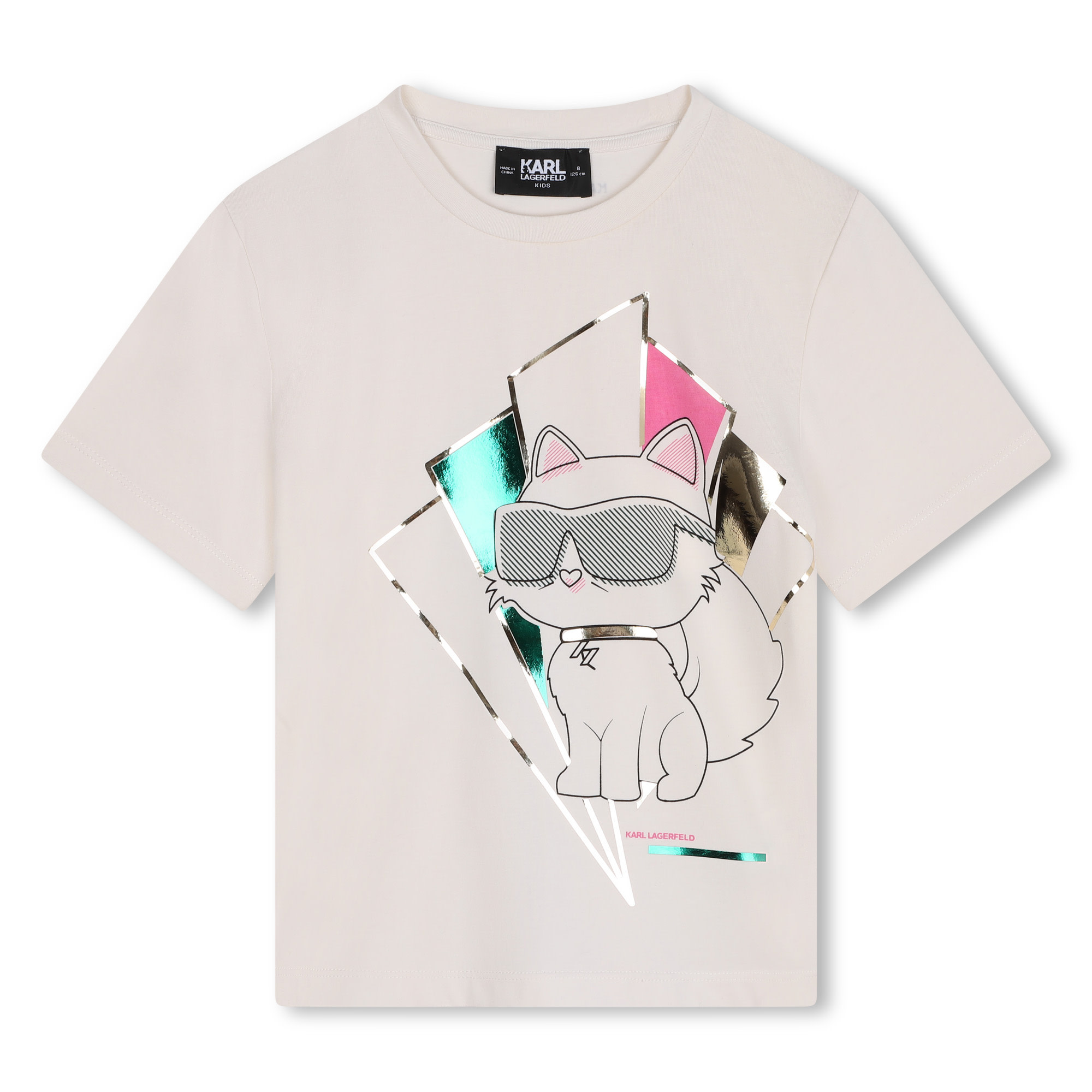 GIRL CHALK SS T-SHIRT WITH CHOUPETTE ILLUSTRATION | Karl