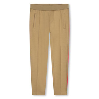KARL LAGERFELD BOY CAMEL JOGGING PANTS WITH STRIPED BRAID LOGO SIDES