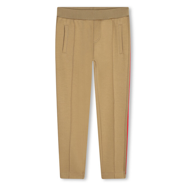 KARL LAGERFELD BOY CAMEL JOGGING PANTS WITH STRIPED BRAID LOGO SIDES