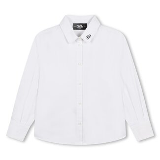 KARL LAGERFELD GIRL BLANC "MINI ME" SHIRT WITH BACK SIGNATURE DETAIL