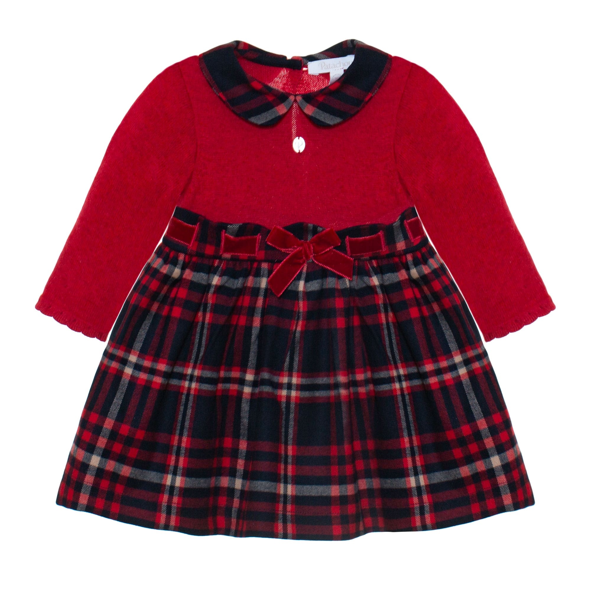 DRESS NEWBORN TARTAN RED Patachou Canada Kidz Global Apparel Ltd