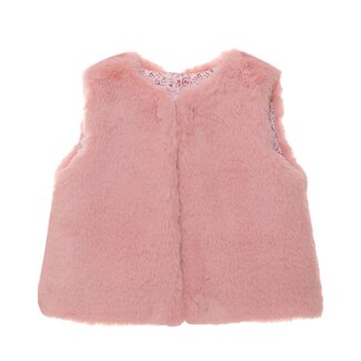 PATACHOU VEST NEWBORN WHITE - DUSTY PINK