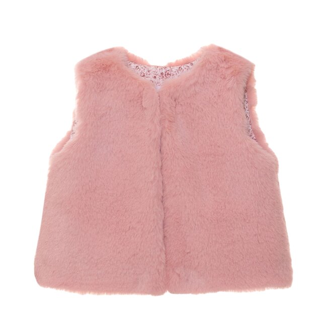 PATACHOU VEST NEWBORN WHITE - DUSTY PINK