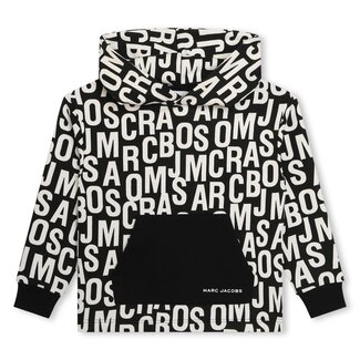 THE MARC JACOBS BOY BLACK HOODIE ALLOVER LOGO