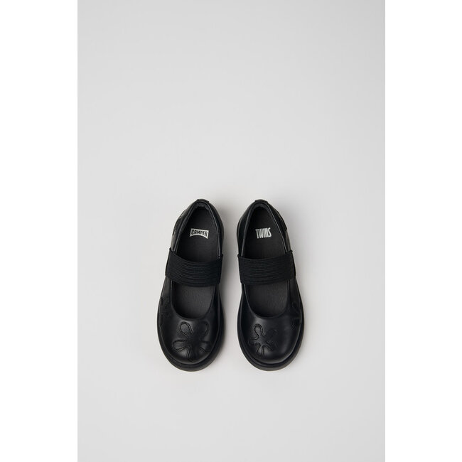 CAMPER Twins Black leather shoes for girls