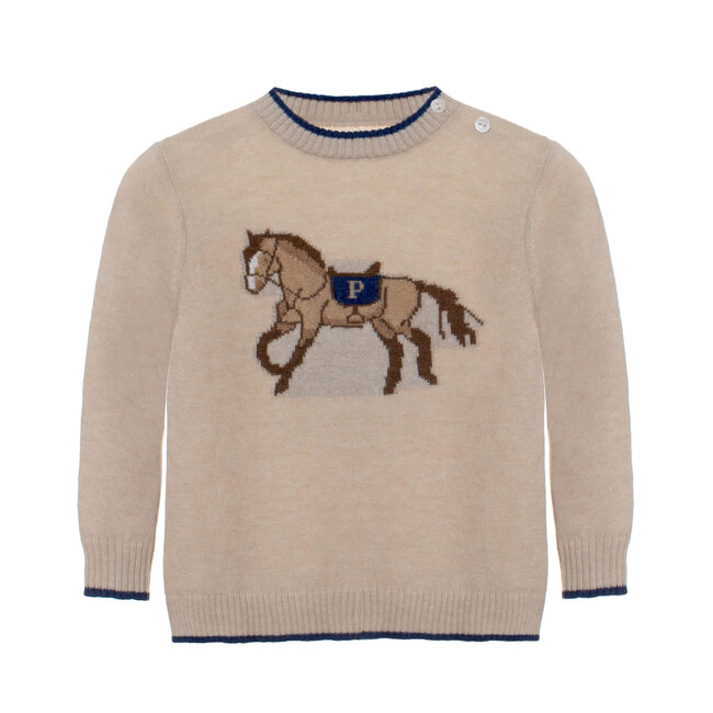 PATACHOU SWEATER MINI BOY PALE BLUE-BEIGE