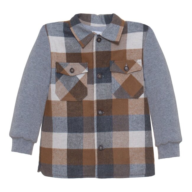 PATACHOU SHIRT - MINI BOY PARK - CAMEL/GREY CHECK F24-68