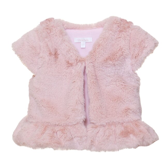 PATACHOU VEST MINI GIRL BEIGE -PALE PINK